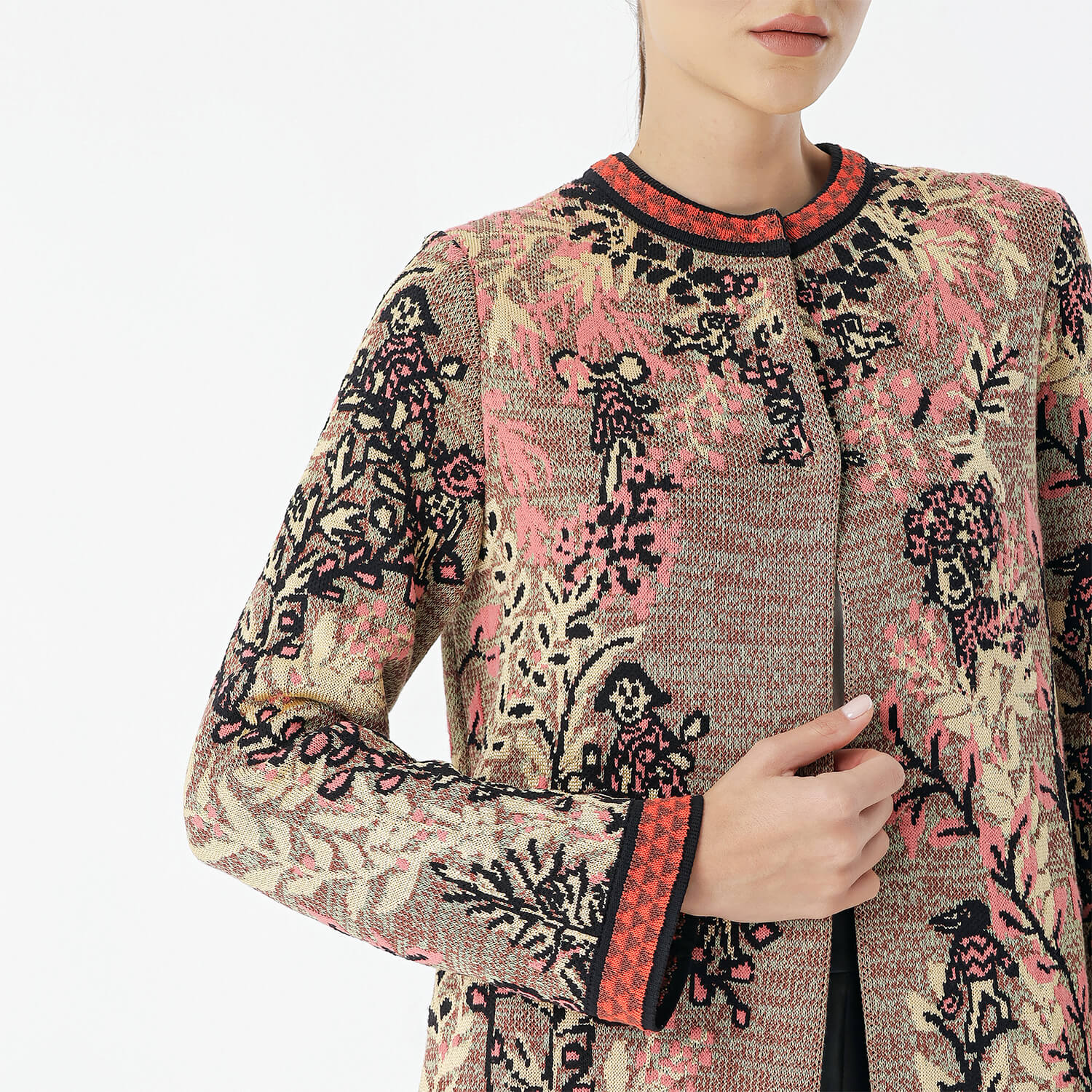 Missoni - Beige&Red Floral Print Long Cardigan